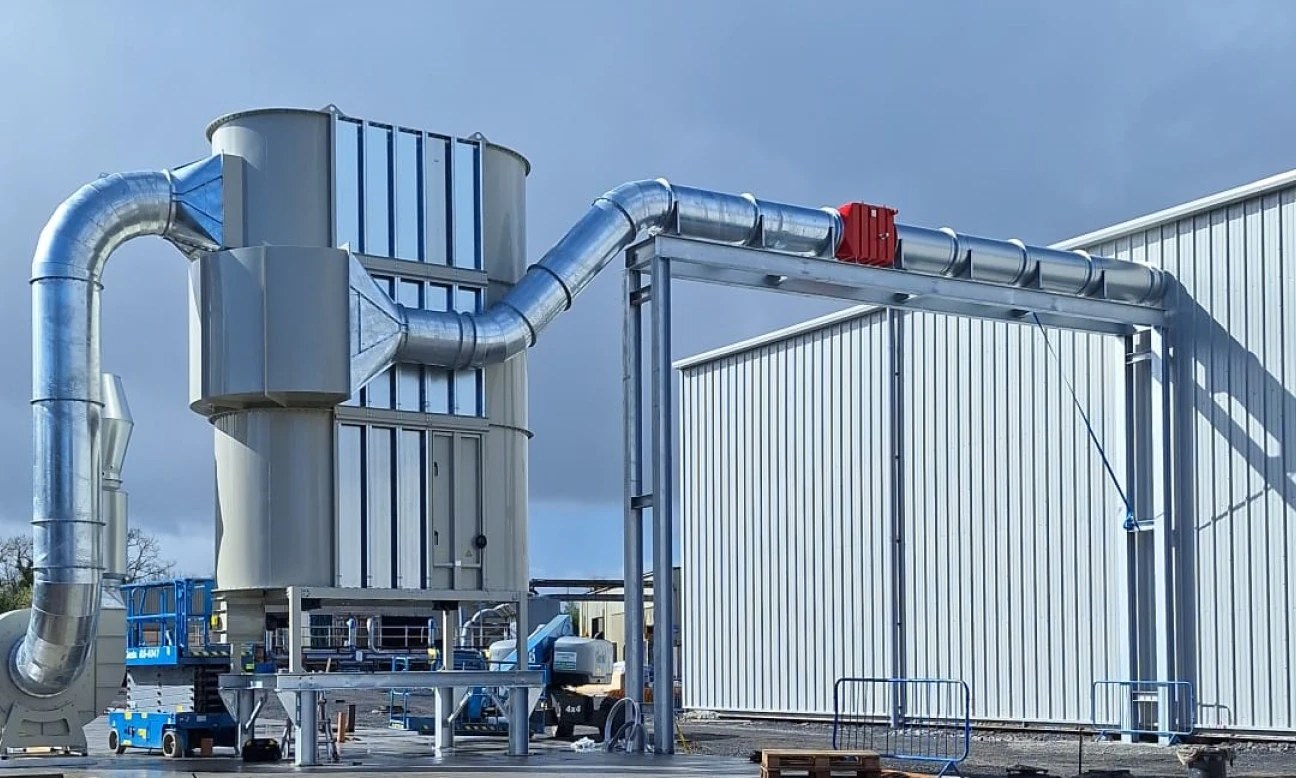 Aairex dust extraction installation for wood and plasterboard processing